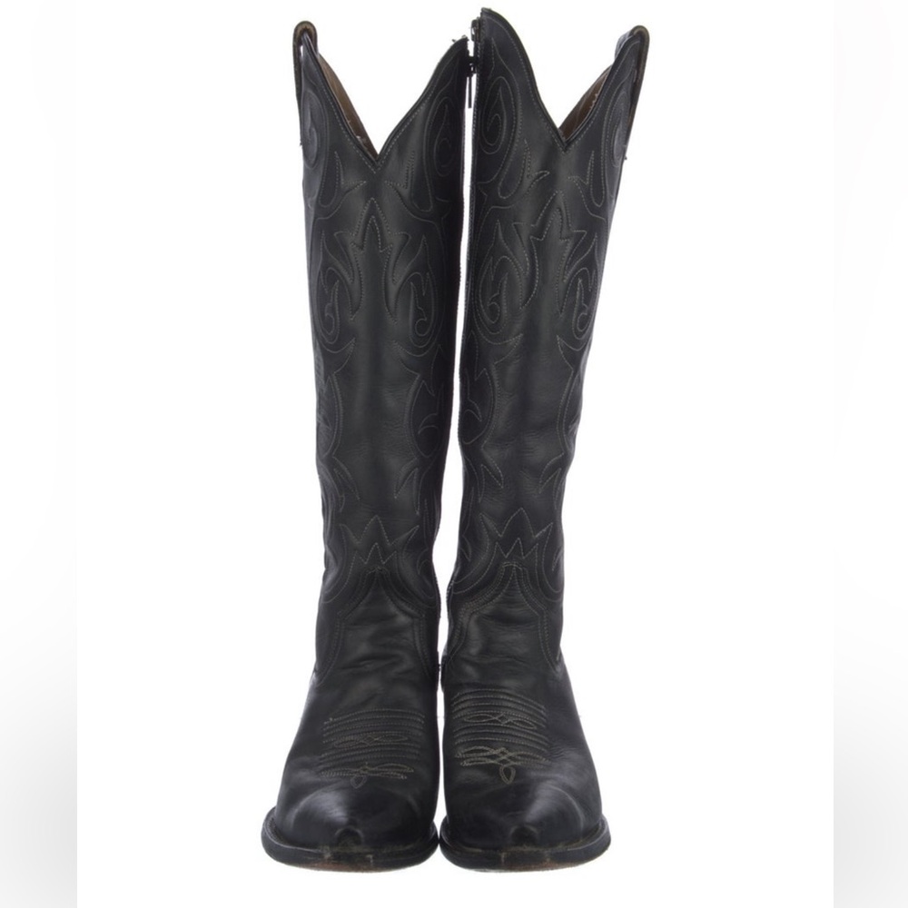 Stetson Blair Black Western Cowboy Leather Boots - Picture 3 of 5